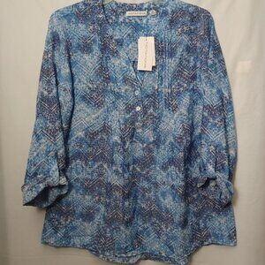 NOTATIONS LIGHTWEIGHT CONVERTIBLE SLEEVE BLOUSE